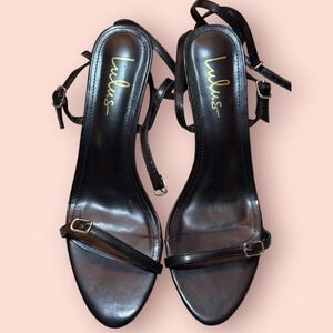 Lulus Black Strappy Block Heel Sandals Size 8.5 Women Dress‎ Evening Shoes
